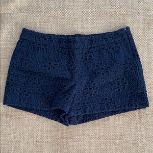 J. Crew Blue High Waist Eyelet Shorts